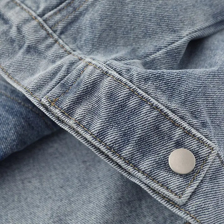 Y2k detachable sleeve denim jacket for style and comfort - jackets