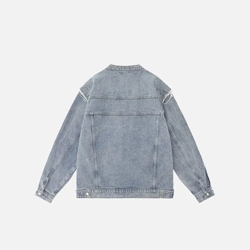 Y2k detachable sleeve denim jacket for style and comfort - jackets