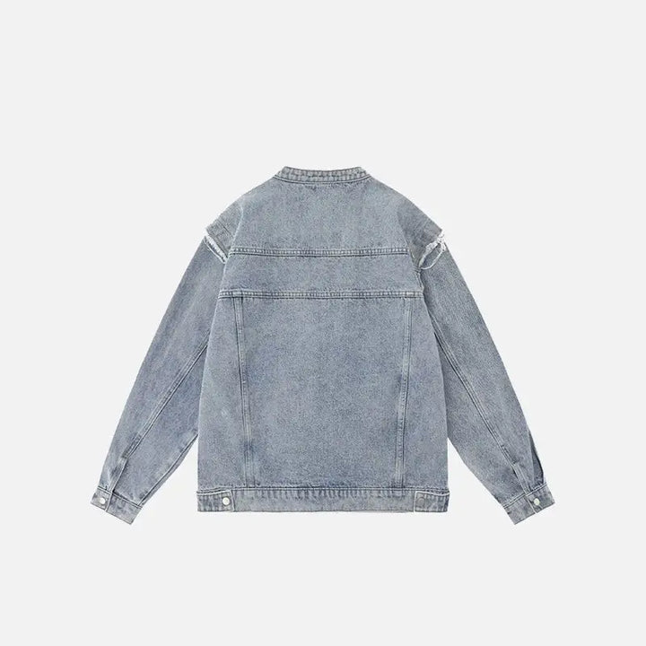 Y2k detachable sleeve denim jacket for style and comfort - jackets