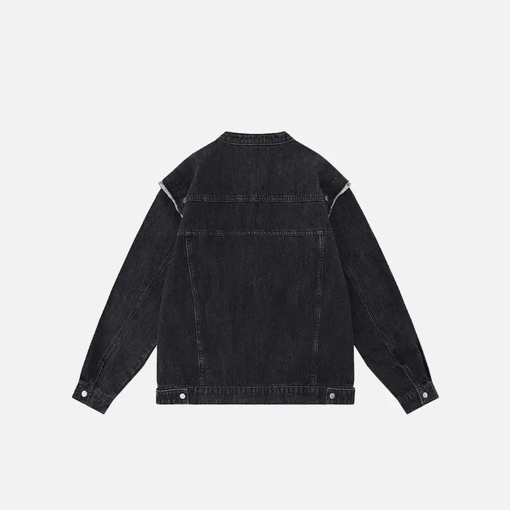 Y2k detachable sleeve denim jacket for style and comfort - jackets