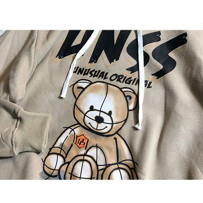 Devil bear casual hoodie from y2k streetwear collection - hoodie