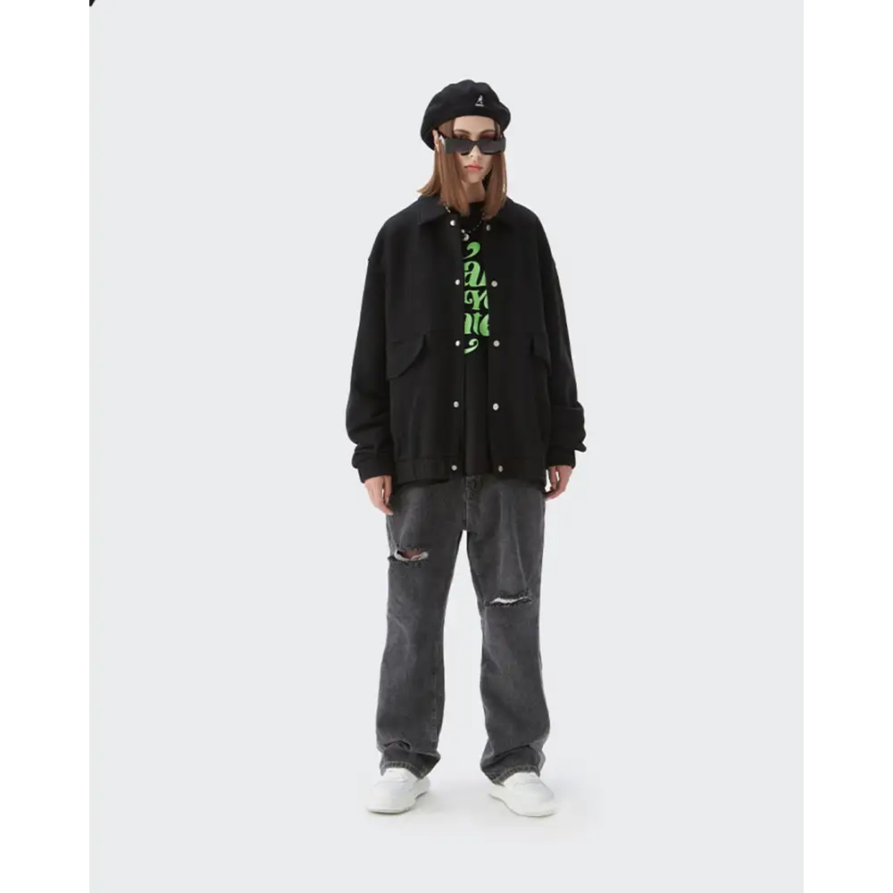 Doer y2k jacket for standout streetwear style - black / m