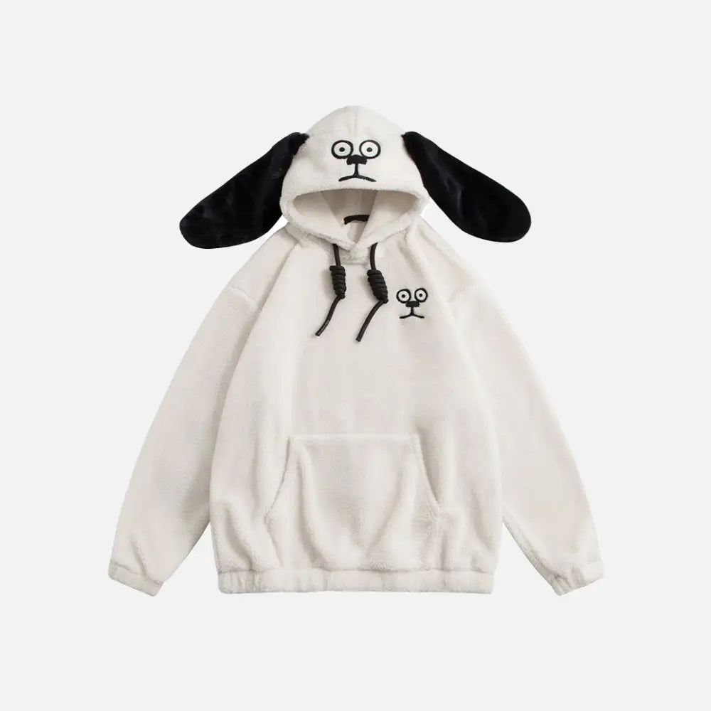 Y2k dog ears hoodie for trendy streetwear style - beige / m - hoodies