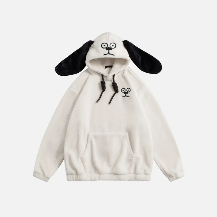 Y2k dog ears hoodie for trendy streetwear style - beige / m - hoodies