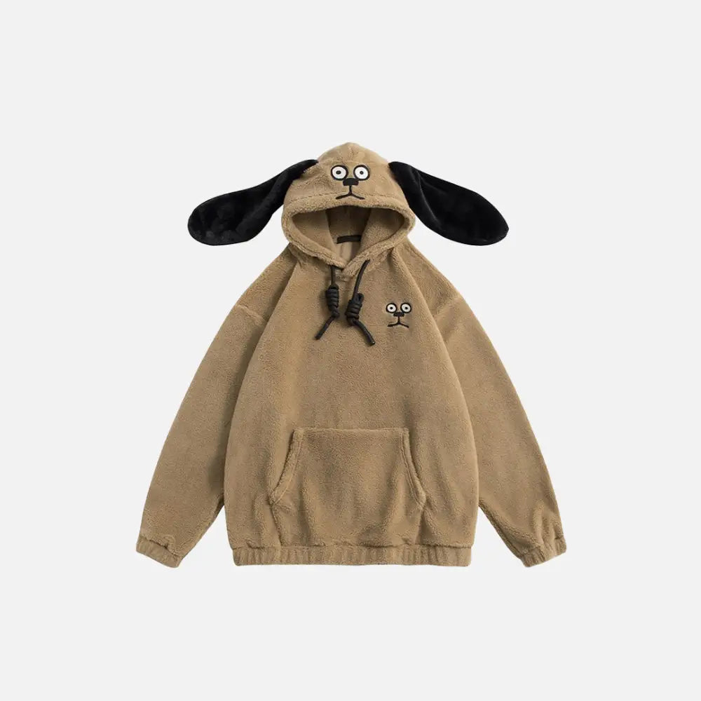 Y2k dog ears hoodie for trendy streetwear style - camel / m - hoodies