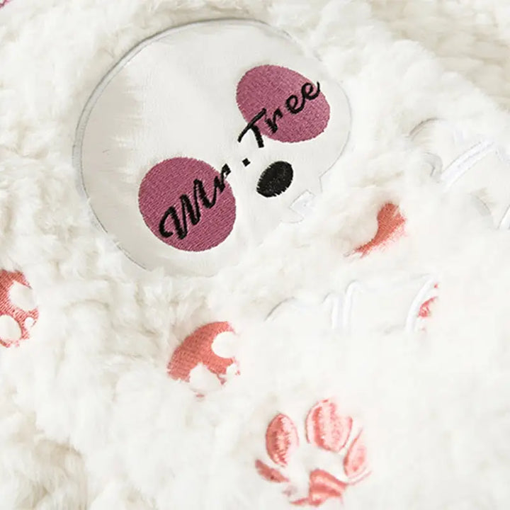 Plush doll print oversized hoodie for y2k style and cozy comfort - hoodies