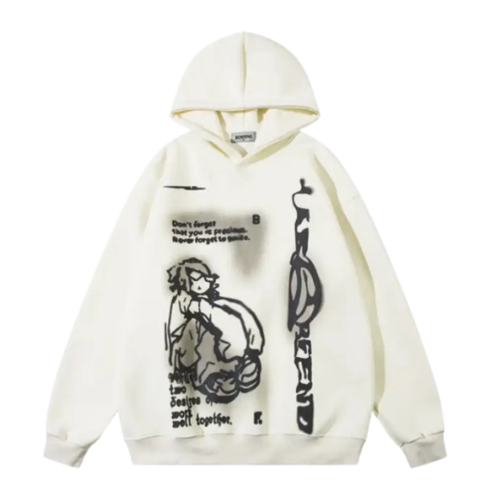Forget me not y2k hoodie for urban fashion lovers - beige / s