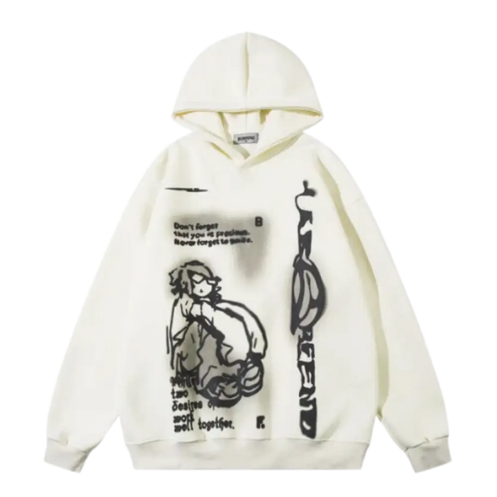 Forget me not y2k hoodie for urban fashion lovers - beige / s