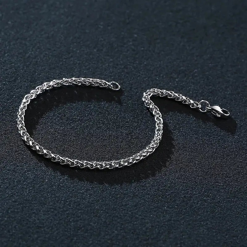 Y2k double twist stainless steel chain bracelet for fashion-forward style - 15 - necklace