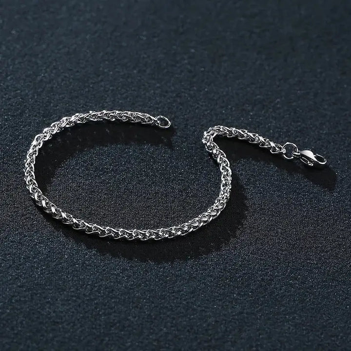 Y2k double twist stainless steel chain bracelet for fashion-forward style - 15 - necklace