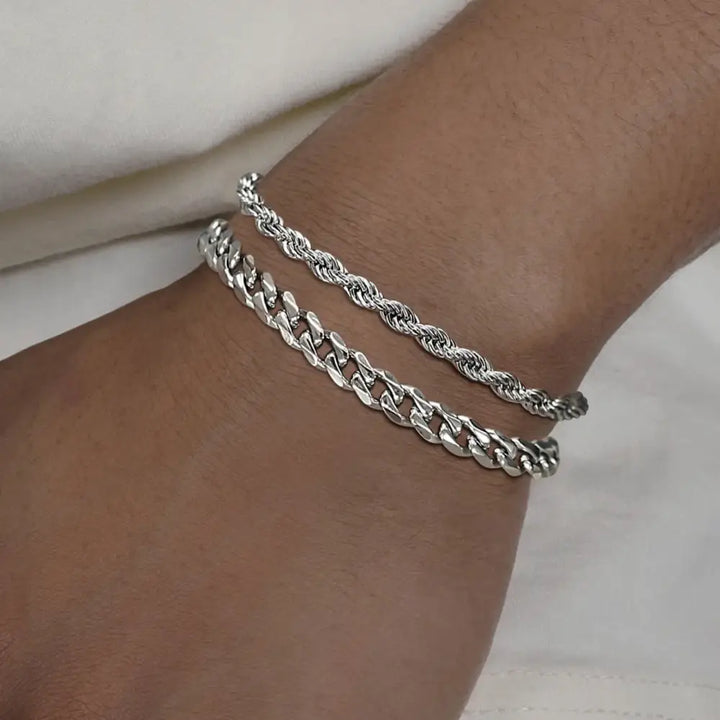 Y2k double twist stainless steel chain bracelet for fashion-forward style - 7 - necklace
