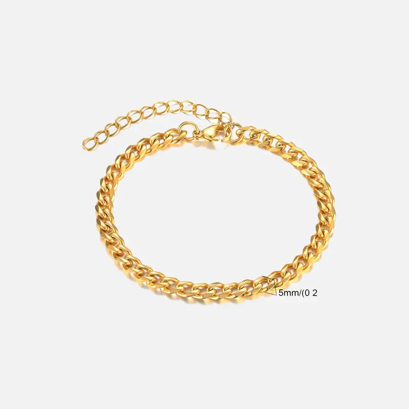 Y2k double twist stainless steel chain bracelet for fashion-forward style - necklace