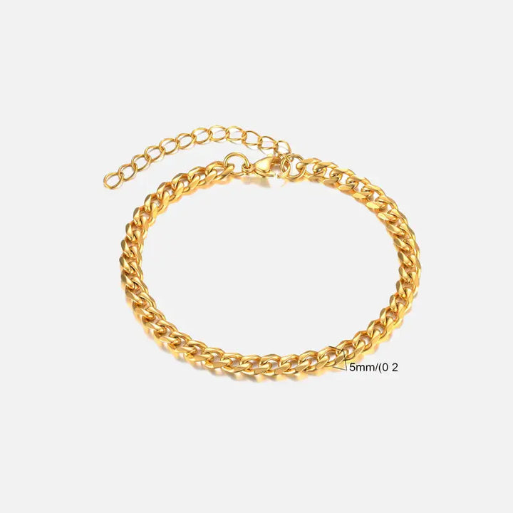 Y2k double twist stainless steel chain bracelet for fashion-forward style - necklace