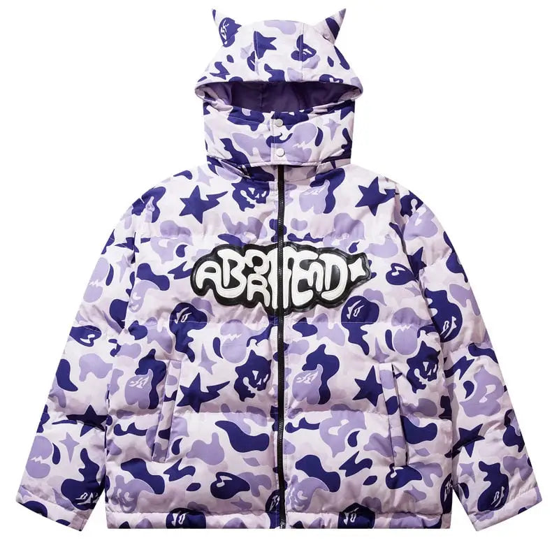 Aesthetic y2k down jacket - stylish winter - purple / s