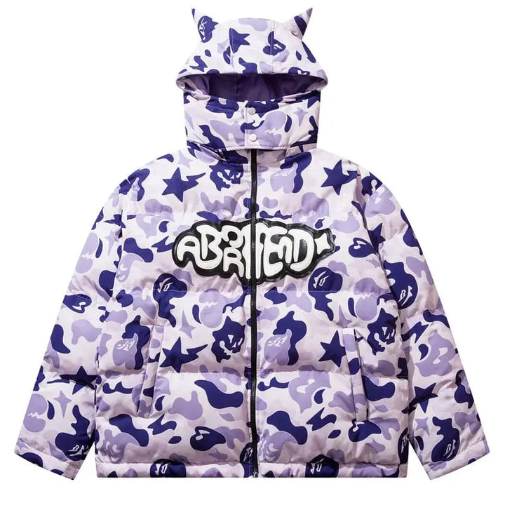Aesthetic y2k down jacket - stylish winter - purple / s