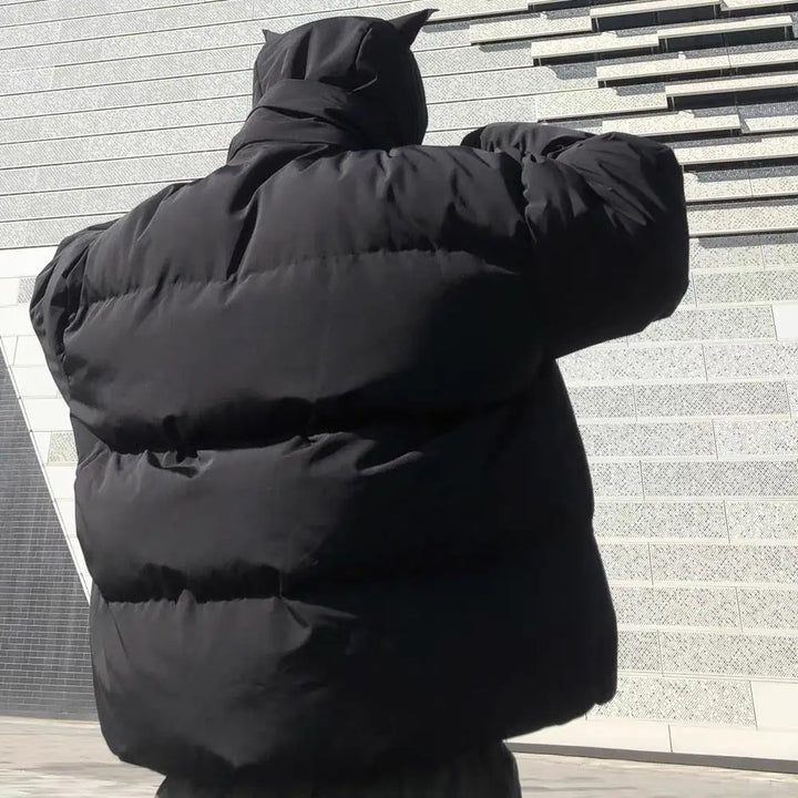 Y2k down jacket streetwear balaclava for winter