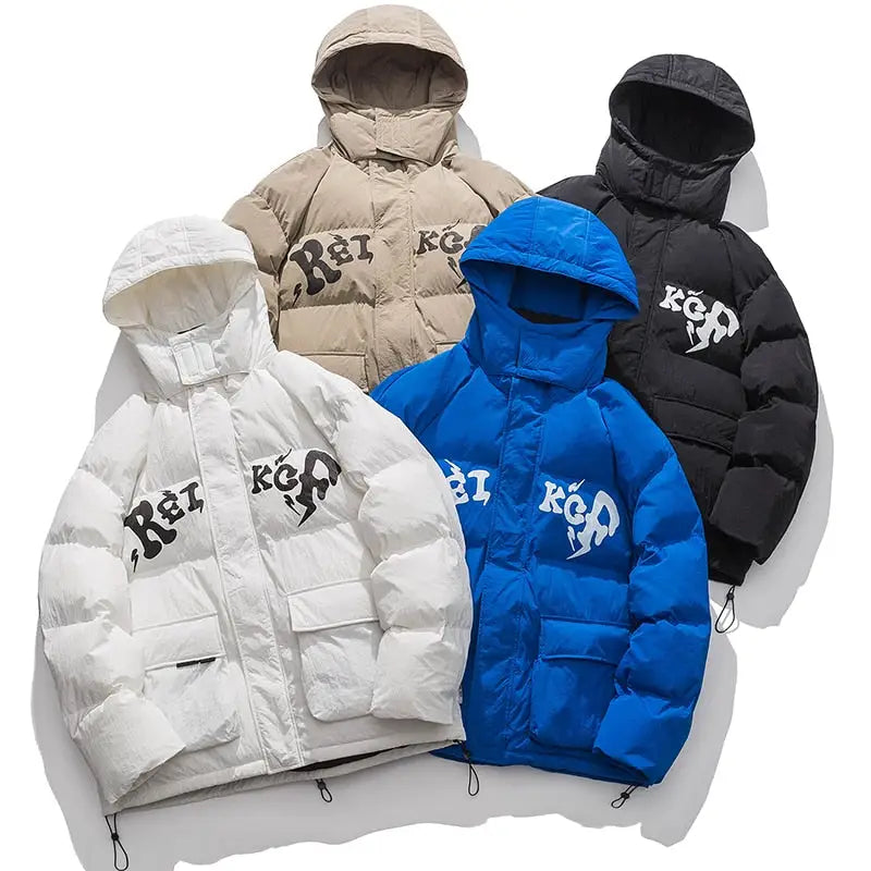Drill y2k style down jacket - colorful and warm