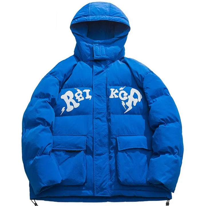 Drill y2k style down jacket - colorful and warm