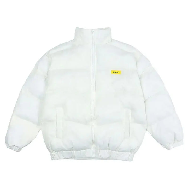 Y2k streetwear and reflective style led down jacket - white / m