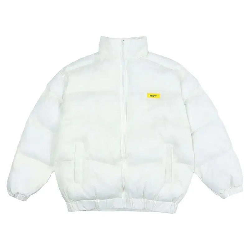 Y2k streetwear and reflective style led down jacket - white / m