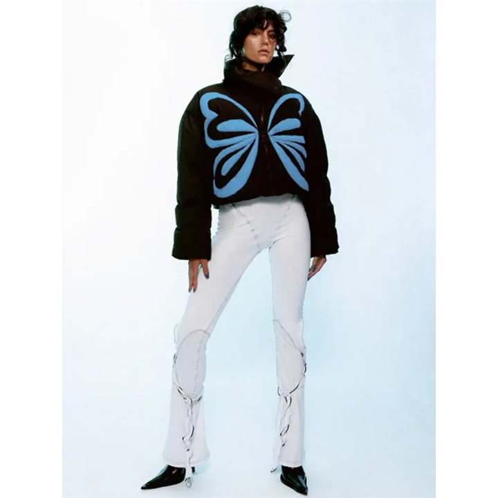 Y2k butterfly down jacket - trendy streetwear style