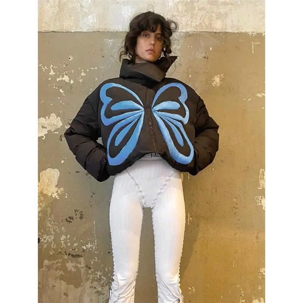 Y2k butterfly down jacket - trendy streetwear style