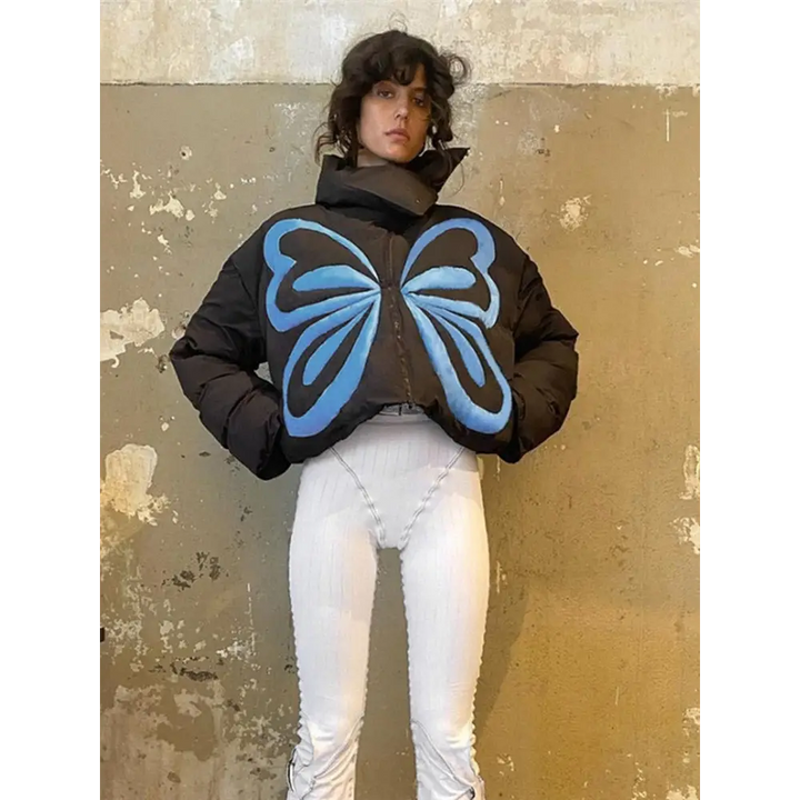 Y2k butterfly down jacket - trendy streetwear style