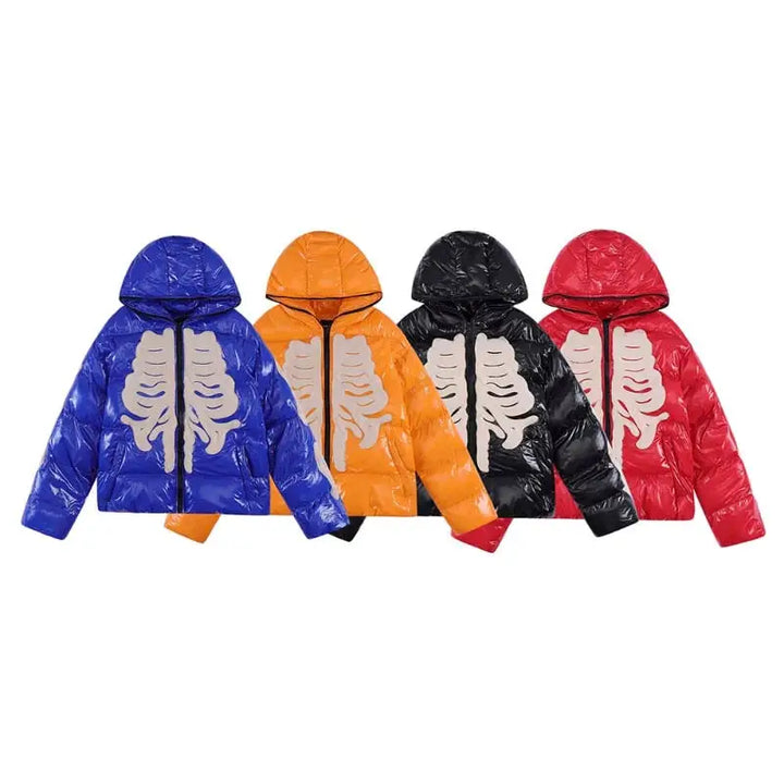 Y2k skeleton down jacket – trendy streetwear coat