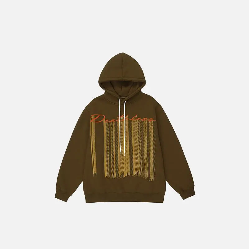 Dragged life y2k letter print oversized hoodie - auburn / s - hoodies