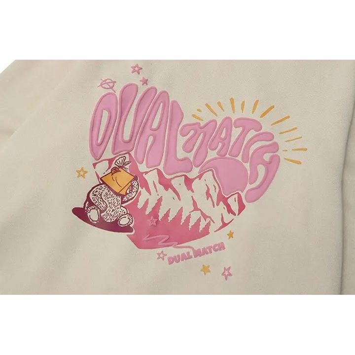 Y2k heart double match hoodie for trendy streetwear style - hoodies