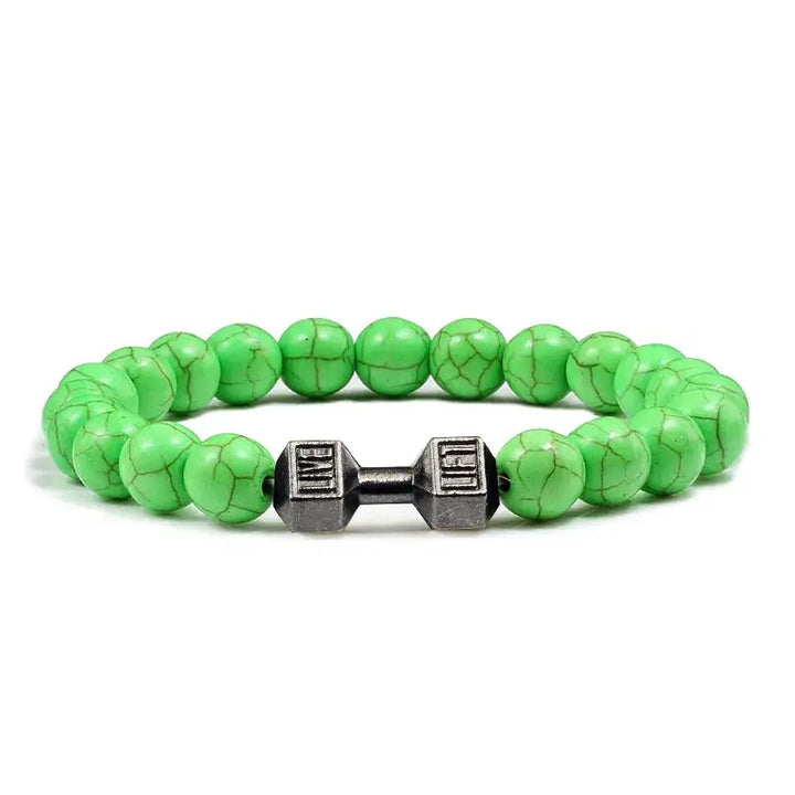 Y2k dumbbell volcanic necklace with high quality stone - green black