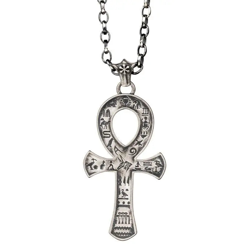 Anka cross pendant necklace in silver and copper - necklaces