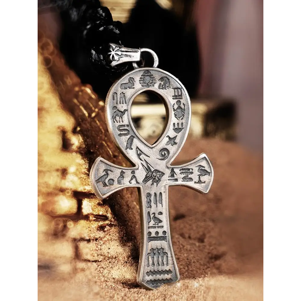 Anka cross pendant necklace in silver and copper - necklaces