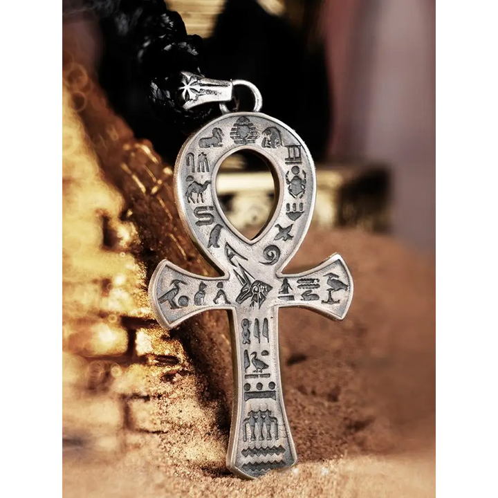 Anka cross pendant necklace in silver and copper - necklaces