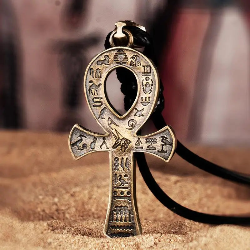 Anka cross pendant necklace in silver and copper - necklaces