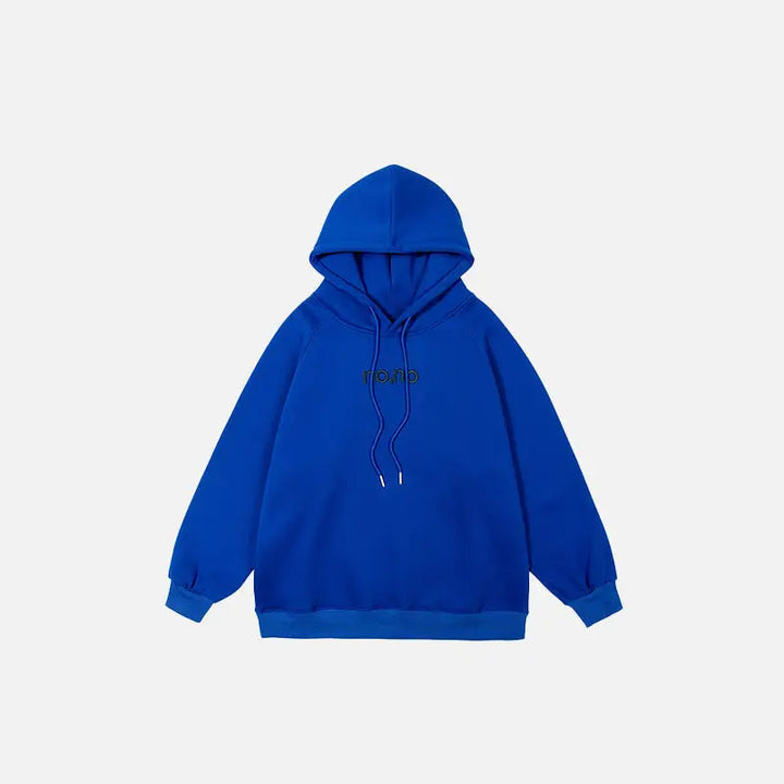 Y2k letter embroidered plain hoodie for comfort and style - blue / xs - hoodie