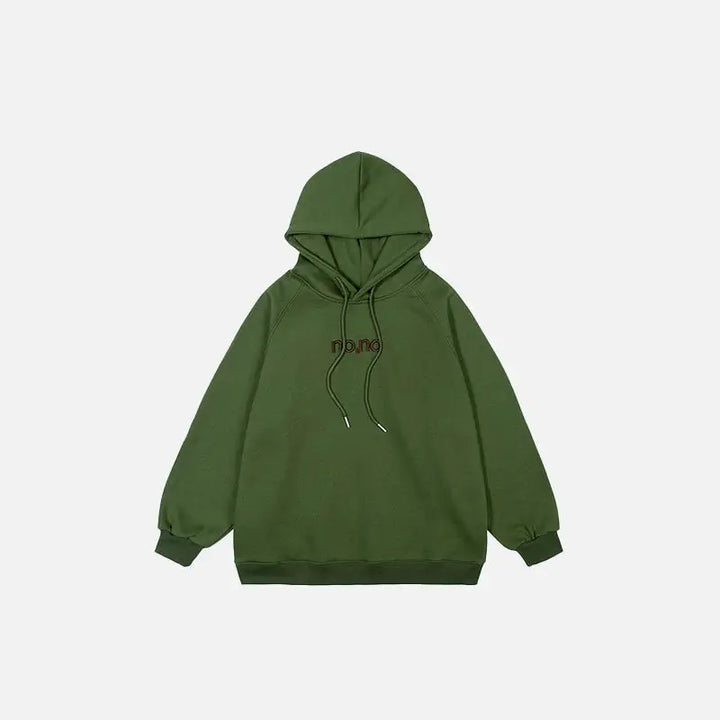 Y2k letter embroidered plain hoodie for comfort and style - green / xs - hoodie