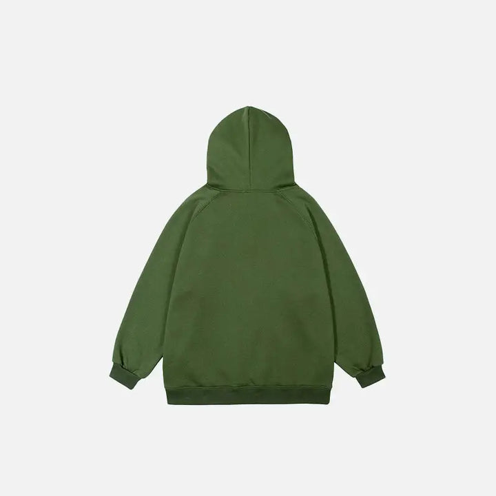 Y2k letter embroidered plain hoodie for comfort and style - hoodie
