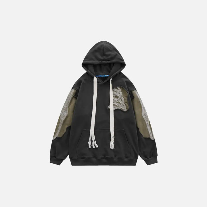 Y2k embroidered skeleton hoodie for streetwear fans - gray / s - hoodies