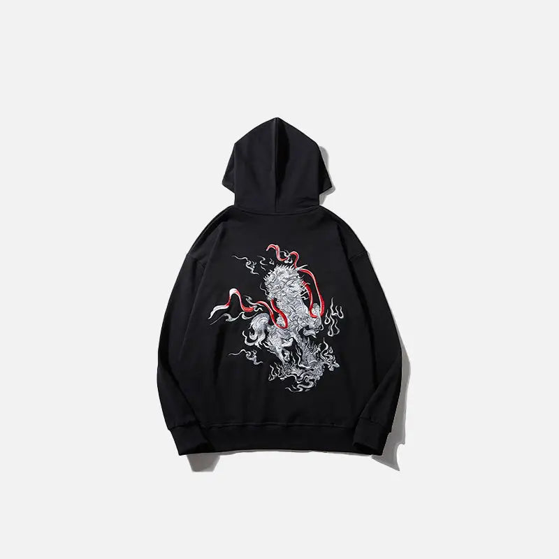 Unicorn embroidered oversized hoodie for comfortable y2k style - hoodies