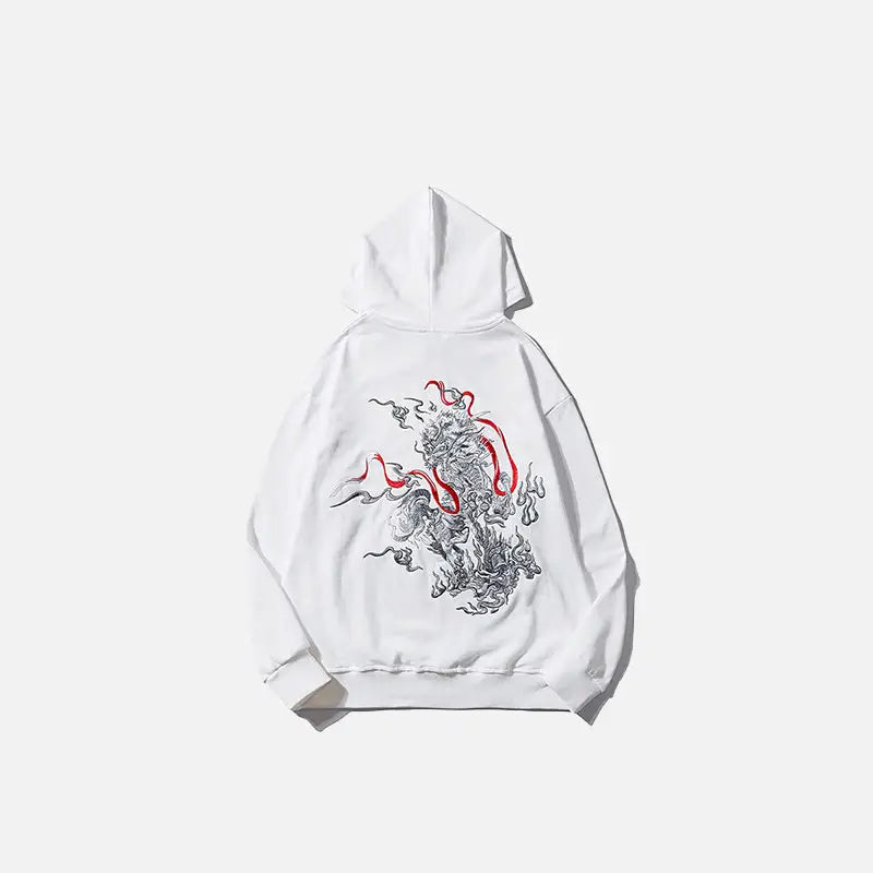 Unicorn embroidered oversized hoodie for comfortable y2k style - hoodies