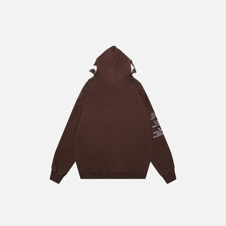 Embroidered letter print zip hoodie for comfort and style - hoodies