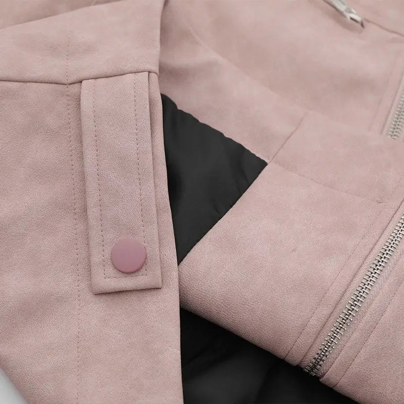 Embroidered striped sleeve leather jacket in y2k style - jackets