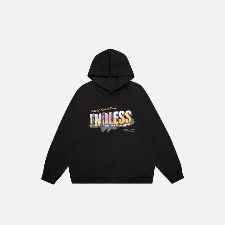 Y2k colorful letter print hoodie for stylish streetwear - black / m - hoodies