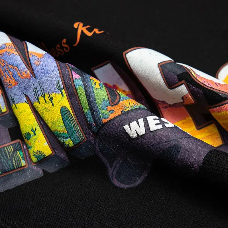Y2k colorful letter print hoodie for stylish streetwear - hoodies