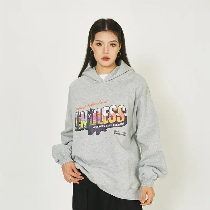 Y2k colorful letter print hoodie for stylish streetwear - hoodies