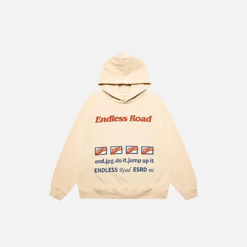 Endless road y2k hoodie for stylish streetwear comfort - champagne / m - hoodies