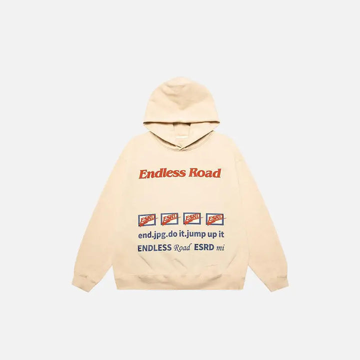 Endless road y2k hoodie for stylish streetwear comfort - champagne / m - hoodies