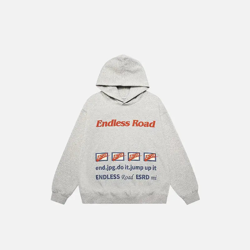 Endless road y2k hoodie for stylish streetwear comfort - gray / m - hoodies