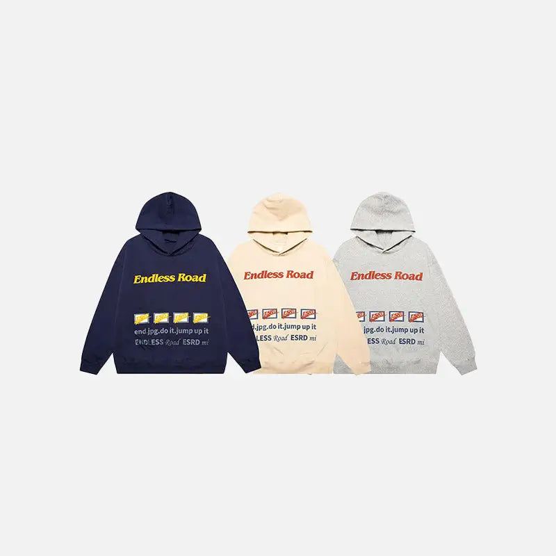 Endless road y2k hoodie for stylish streetwear comfort - hoodies
